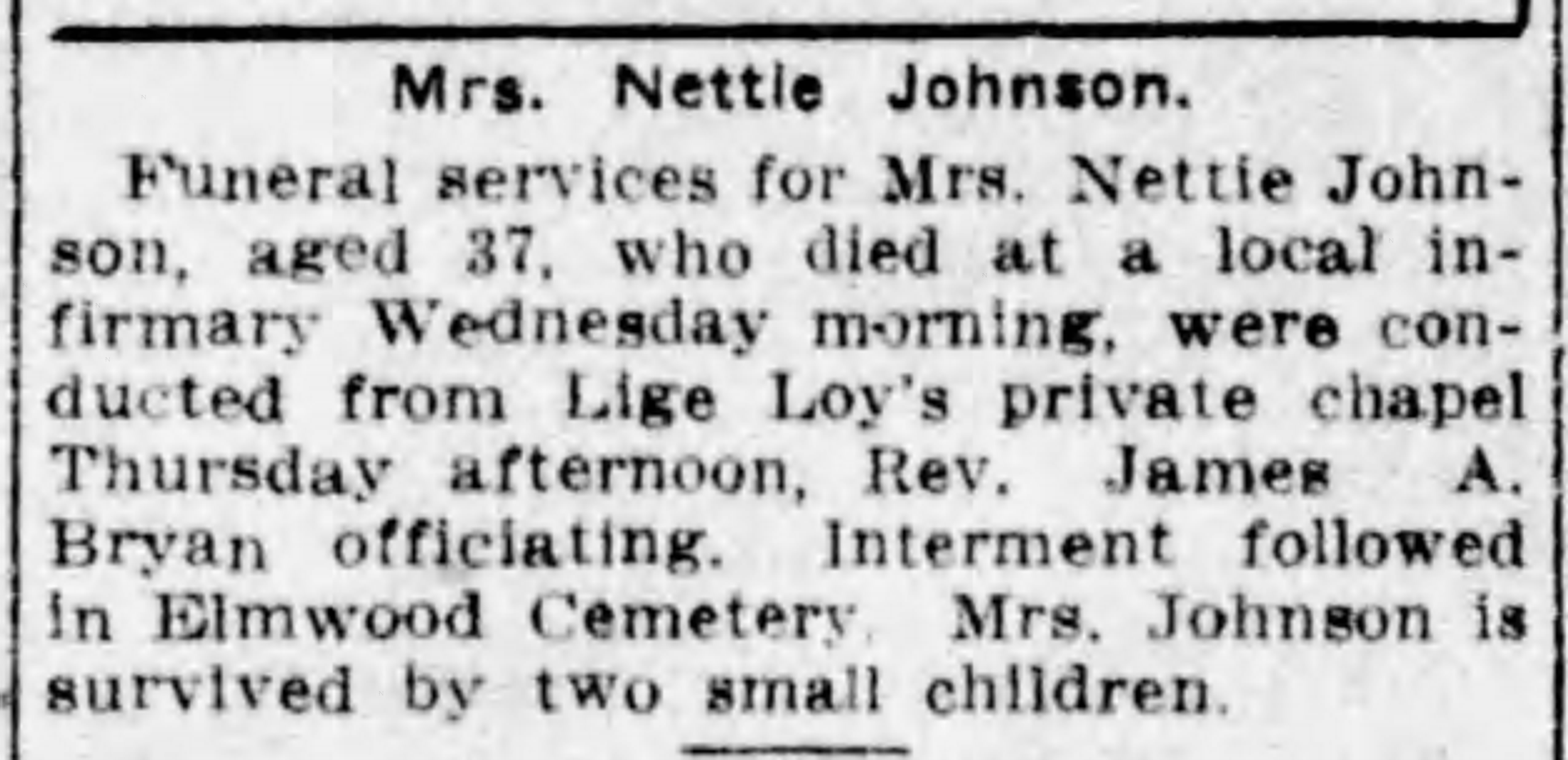 Nettie Johnson obituary